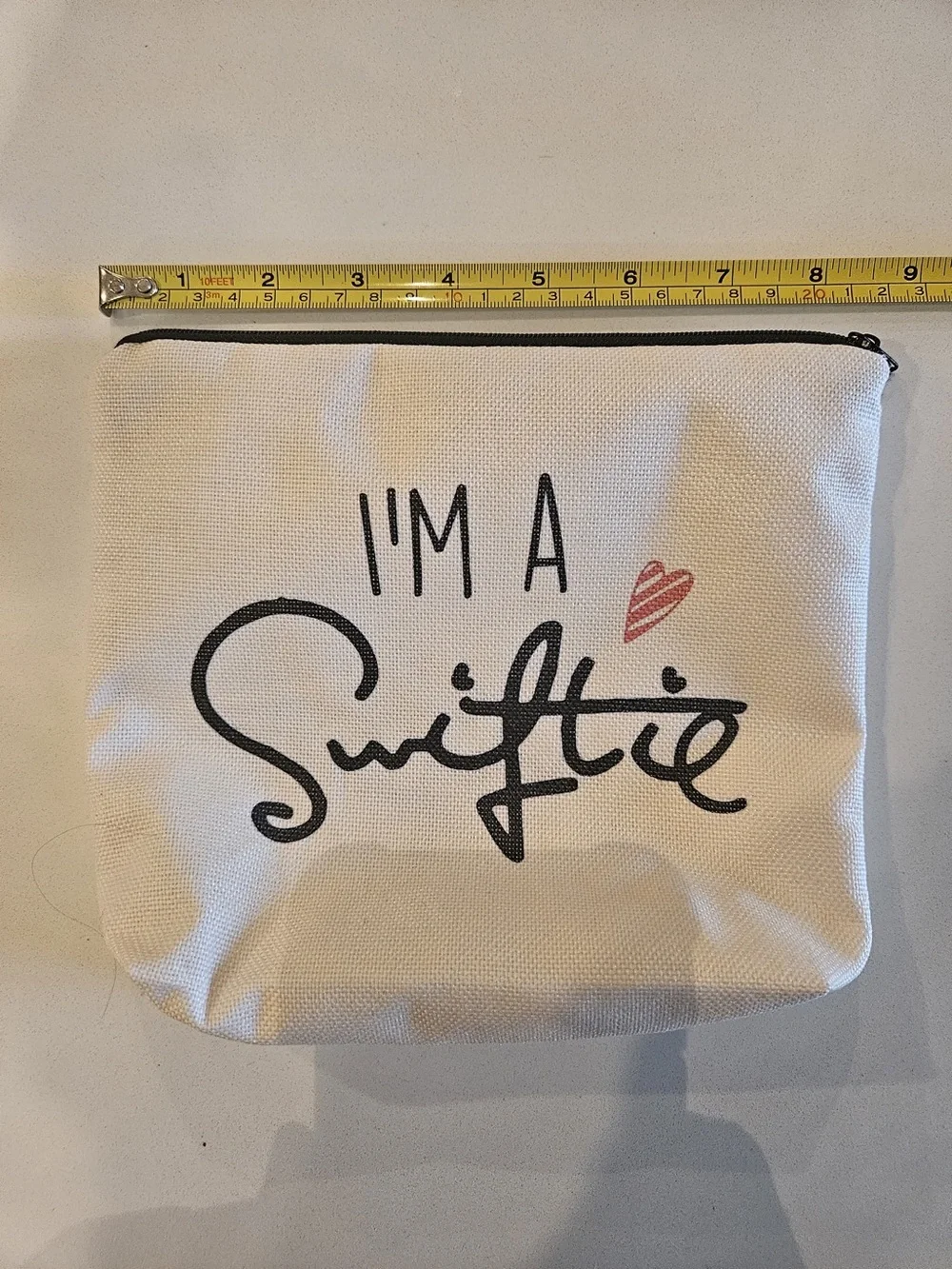 Taylor Swift Makeup Pouch – White with Pink Accent